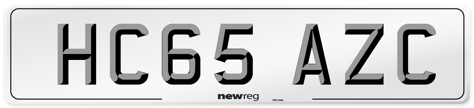 HC65 AZC Number Plate from New Reg